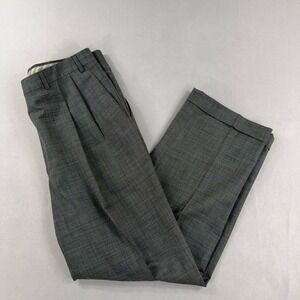 Berle Dress Pants Pleated Cuffed Sharkskin Grey Men's Formal Trousers 36x32